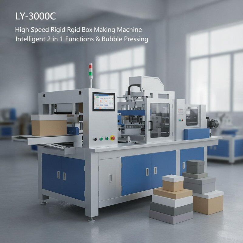 LY- 3000C High Speed Rigid Box Making Machine with Intelligent 2 in 1 Functions and Bubble Pressing for Enhanced Packaging Output